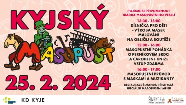 Leták na masopust v Kyjích 2024.