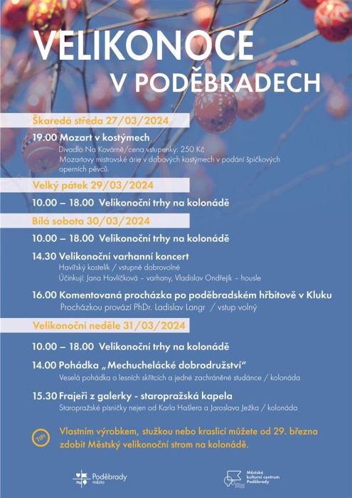 Program poděbradských Velikonoc.