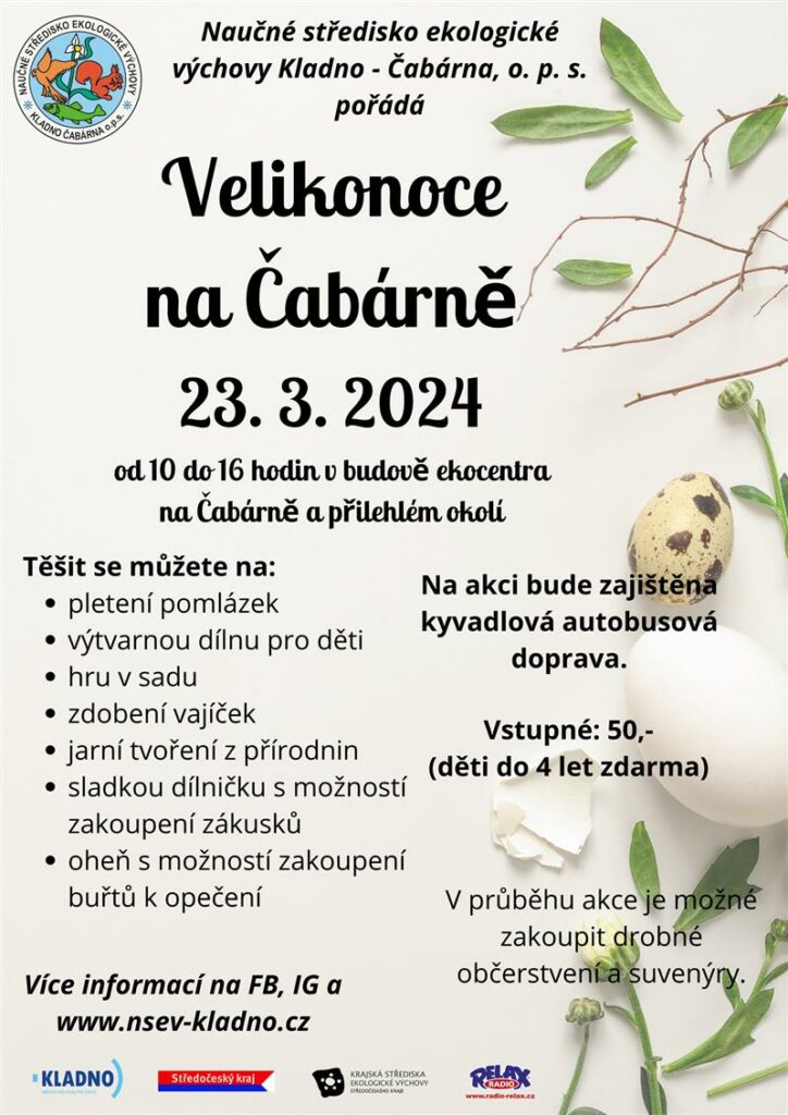 Leták na Velikonoce na Čabárně 2024.